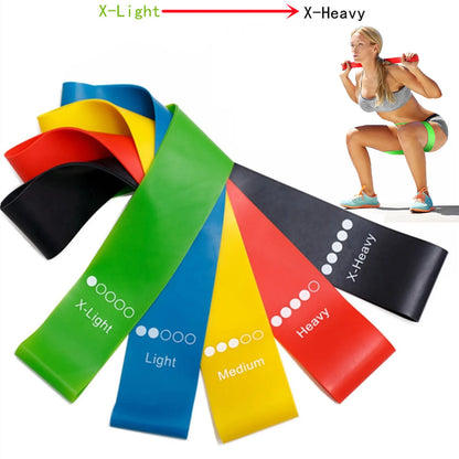Lot de 5 bandes de résistance pour yoga – Bandes élastiques de Pilates pour musculation, étirements, entraînement musculaire et exercices de fitness à domicile
