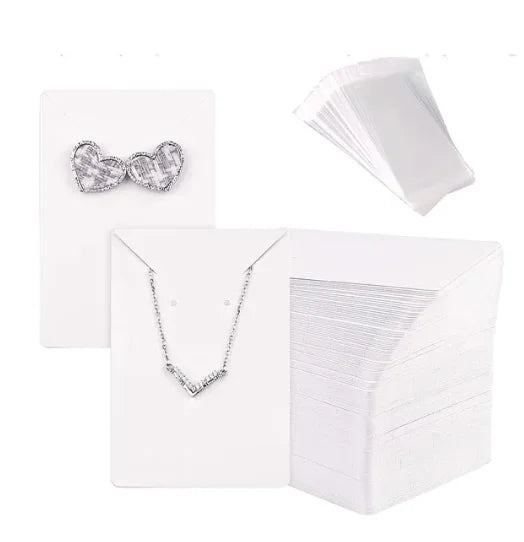 50PCS 6×9cm Blank Jewelry Display Cards for Necklaces, Earrings & Ear Studs