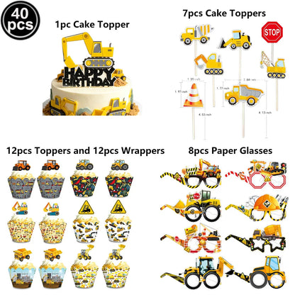 Construction Truck Slap Bracelets – Kids' Engineering-Themed Wristbands for Construction-Themed Birthday Parties, Party Favors & Goodie Bag Fillers