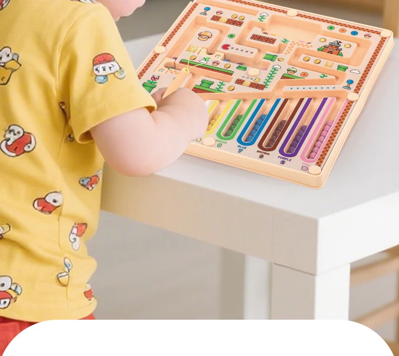 Labyrinthe Magnétique – Jeu Éducatif Avancé pour Enfants, Activité d'Apprentissage des Mathématiques et de Développement Cognitif, Entraînement de l'Intelligence Visuelle, Casse-tête Manuel