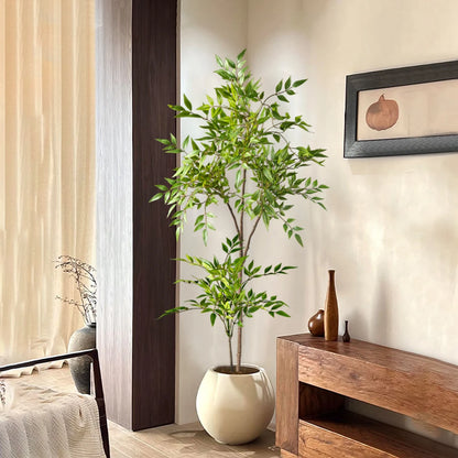 75-140cm Artificial Nandina Plant – Realistic Faux Tropical Palm Bamboo Leaves for Home, Garden, Office, Balcony & Indoor Outdoor Décor