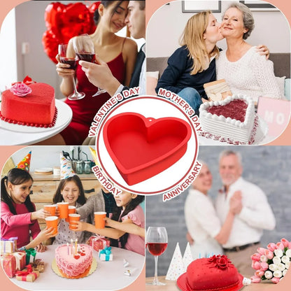 Silicone Heart-Shaped Cake Pan – Non-Stick Reusable Baking Mold for Cakes, Toast, Pastries & Desserts, Flexible Kitchen Bakeware Tool