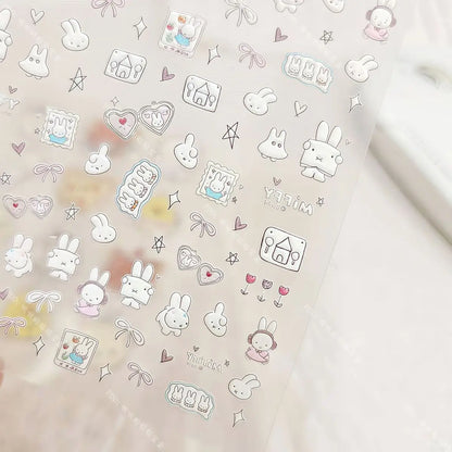 Cute Miffy 3D Nail Stickers – Kawaii Anime Glass Camera Nail Art Decorations (Holiday Gift Set)