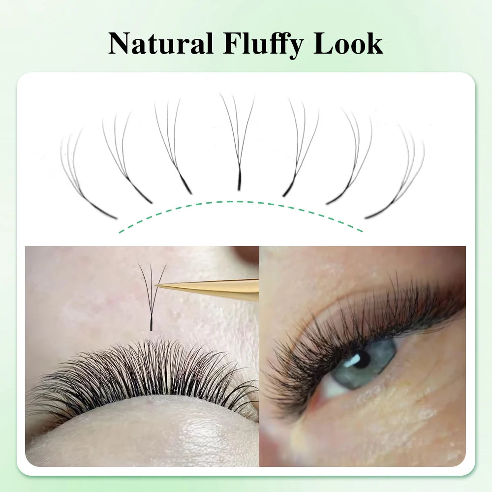 NAGARAKU V Shape Premade Eyelash Extensions – 2D/3D/4D/5D W Volume Fans for Natural Soft Fluffy Volume Lash Look