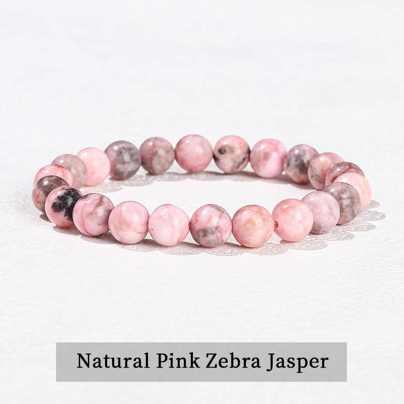 Natural Stone Beaded Bracelet – Obsidian, Fluorite, Quartz & Jasper Crystal Stretch Bracelet for Men & Women | Yoga Healing Jewelry