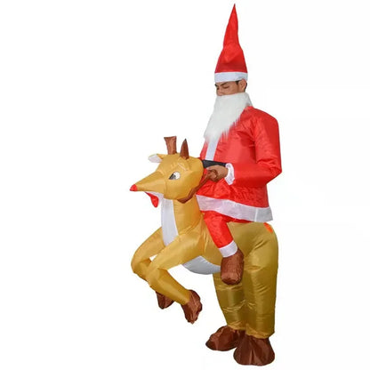 Funny Inflatable Christmas Costumes for Adults and Kids, Santa Claus Reindeer Snowman Christmas Tree Penguin Outfit for Halloween, Xmas, Carnival and Holiday Parties