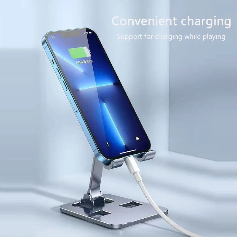Support pliable universel en alliage d'aluminium pour téléphone et tablette – Support de bureau réglable pour appareils mobiles, accessoires de bureau et aménagement de bureau