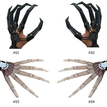 3D Printed Halloween Articulated Finger Extensions – Flexible Movable Long Finger Claw Props for Cosplay, Costumes & Spooky Decorations