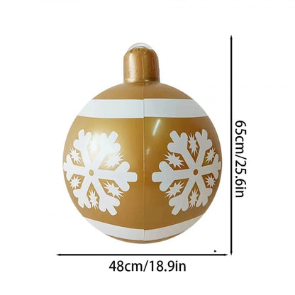 32-Inch Giant PVC Inflatable Christmas Ball Ornament – Large Outdoor Xmas Blow-Up Decoration for Christmas Parties, Yard & Holiday Decor