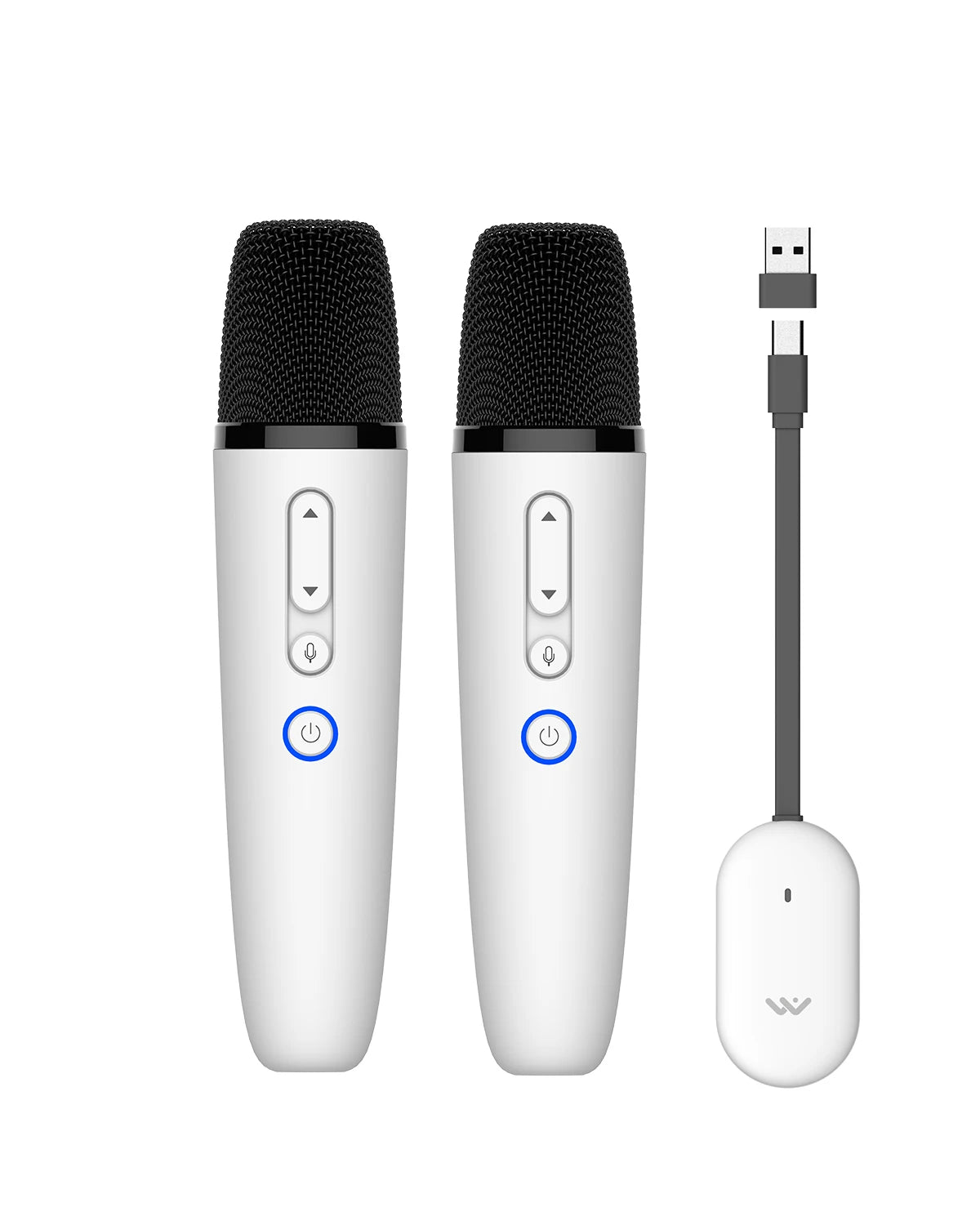 T1 Tesla Car Karaoke Microphone – Rechargeable Wireless Mic with USB-A & USB-C Receiver, Plug-and-Play No Pairing Required