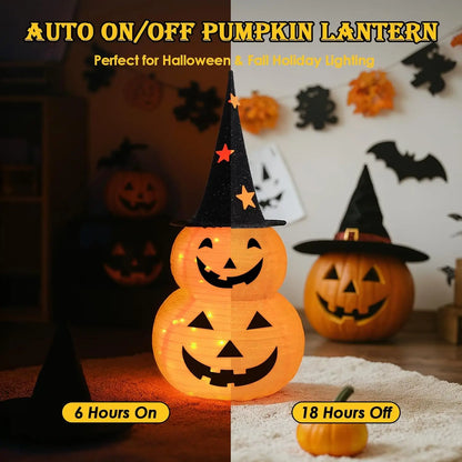 Halloween Pumpkin Decorations – Collapsible Jack-o’-Lantern Pumpkin Lights for Indoor & Outdoor Home, Party & Yard Decor