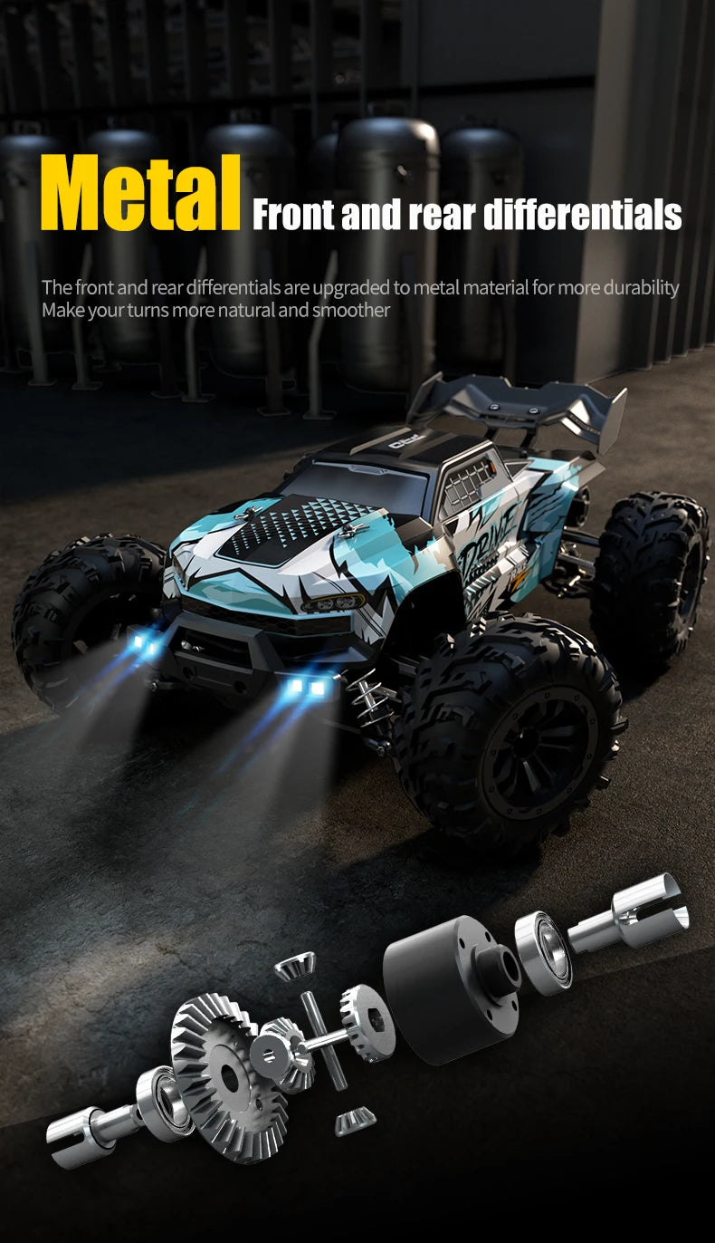 ZWN 1:16 4WD RC Monster Truck 50KM/H y 70KM/H Coche de Derrape de Alta Velocidad con Luces LED y Control Remoto 2.4GHz