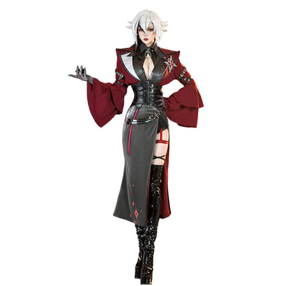 UWOWO Genshin Impact Arlecchino “The Knave” Cosplay Costume – Music Concert / Halloween Outfit