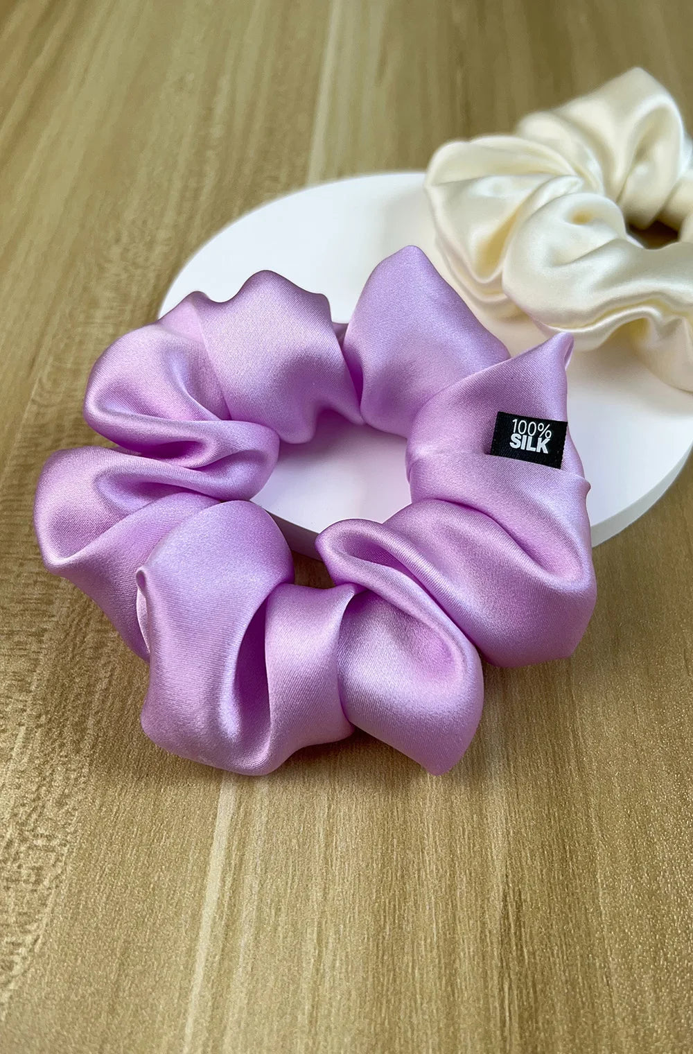 Goma para el pelo 100% seda Mulberry – 19 Momme, elástico grande para mujeres y niñas | Accesorio de lujo de seda para coleta