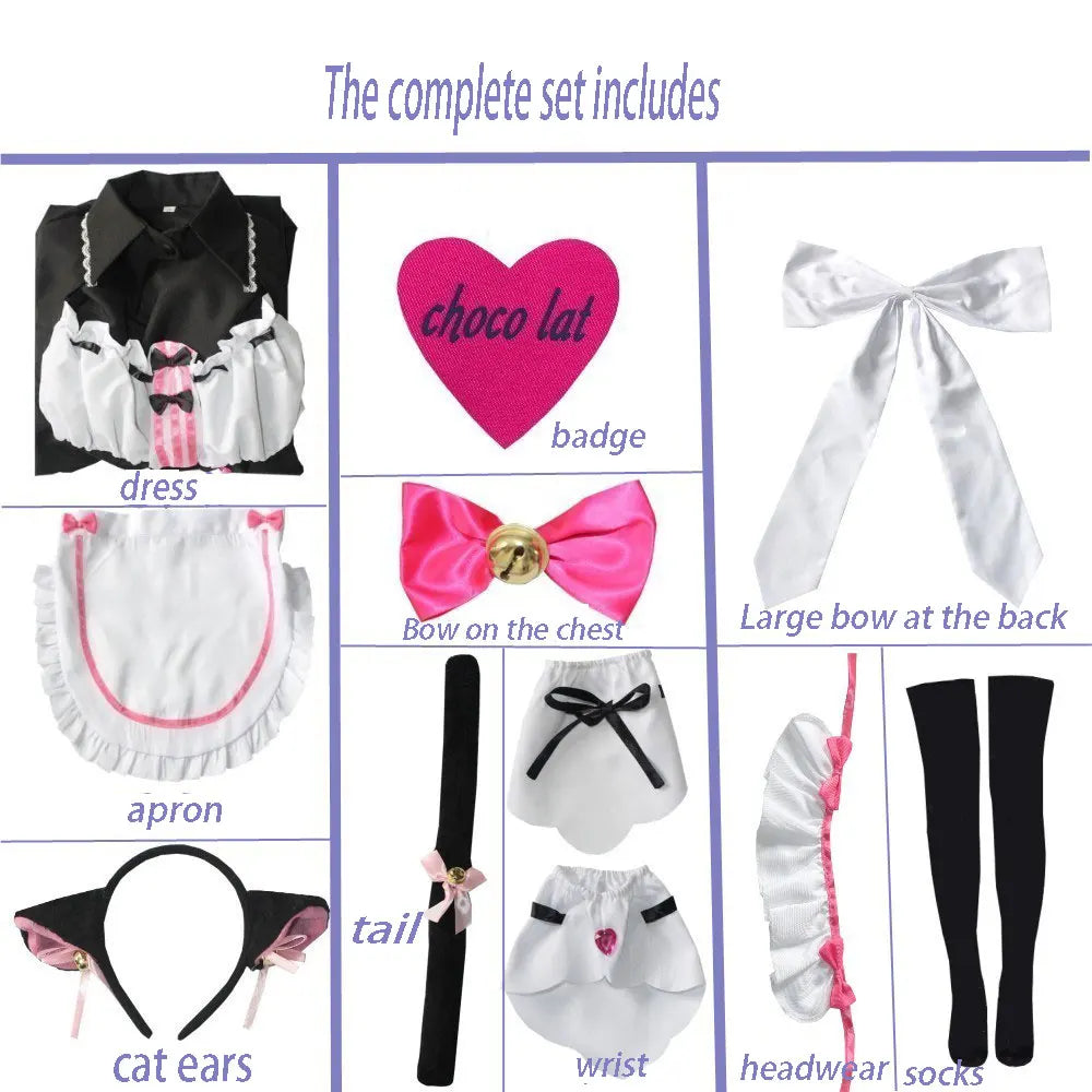 Chocola & Vanilla Maid Cosplay Costumes – Anime Catgirl Uniform Set (Halloween & Comic Exhibition Outfit)