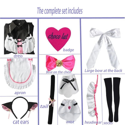 Chocola & Vanilla Maid Cosplay Costumes – Anime Catgirl Uniform Set (Halloween & Comic Exhibition Outfit)