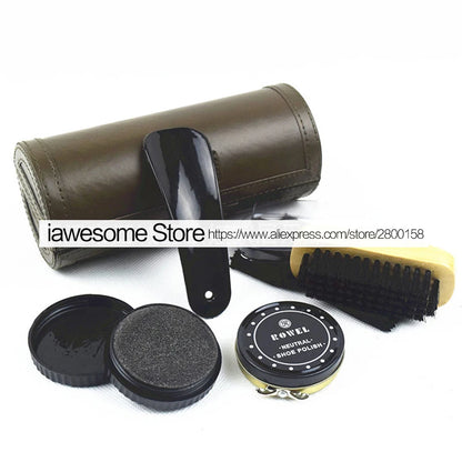 Professional Shoe Care Kit – Portable Leather Shoe Cleaning & Polishing Set with Brush, Shoehorn & Shine Tools for Boots & Sneakers