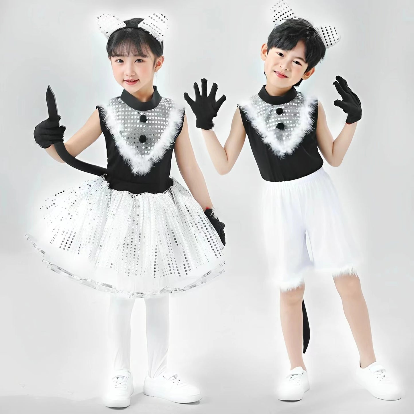 Cute Cat Cosplay Costume for Kids – Cat Girl & Cat Boy Animal Outfit for Children, Halloween Dance, Party & Dress-Up