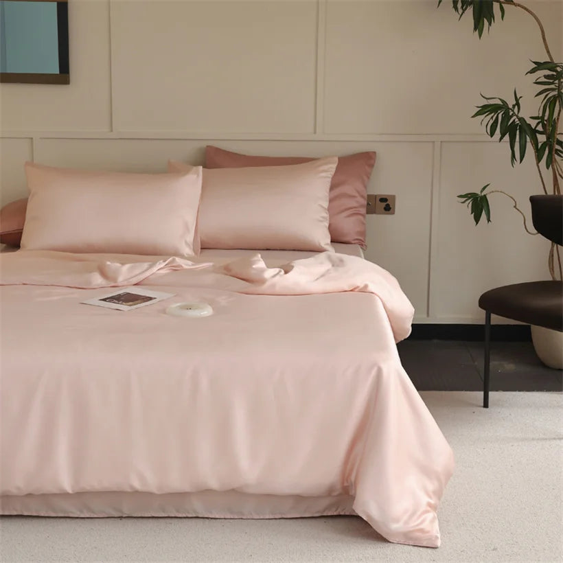 100% Mulberry Silk Bedding Set – Luxury Duvet Cover, Bed Sheet & Pillowcase Set