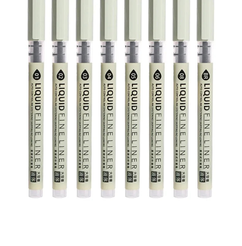 Set de marqueurs Manga – Stylos à croquis à pointe fine 5/8 pièces pour le dessin, l'illustration, la calligraphie et les fournitures scolaires