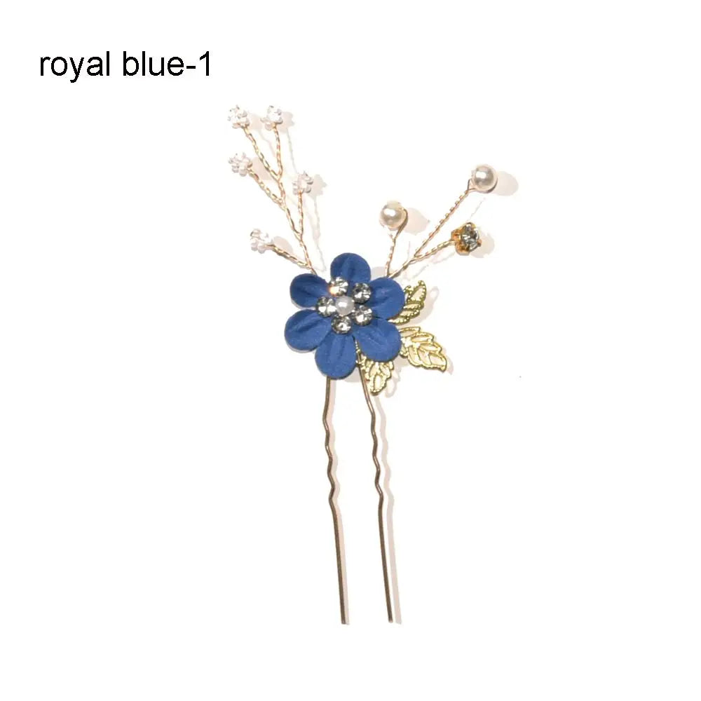 Luxury Floral Bridal Hair Comb with Gold Leaves – Crystal Wedding Hair Accessory for Brides & Prom