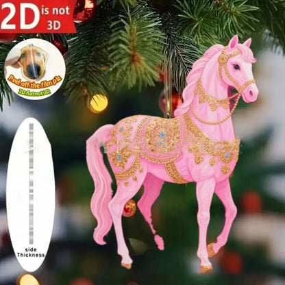 Cute Cat 2D Acrylic Christmas Pendant – Flat Hanging Ornament for Xmas Tree, Holiday Party & Festive Home Decor