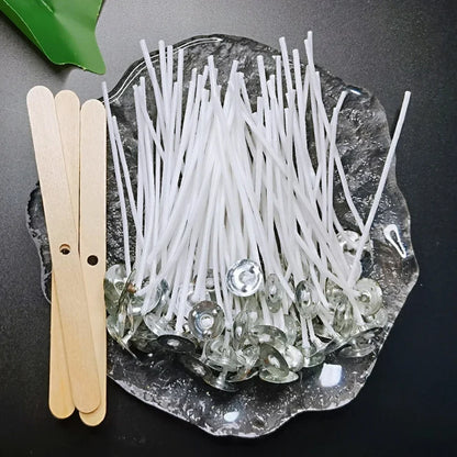 Kit para hacer mechas de vela de 53 piezas – Mechas de algodón encerado con soportes, juego de mechas de cera de soja sin humo para hacer velas, suministros de manualidades y decoración del hogar hecha a mano
