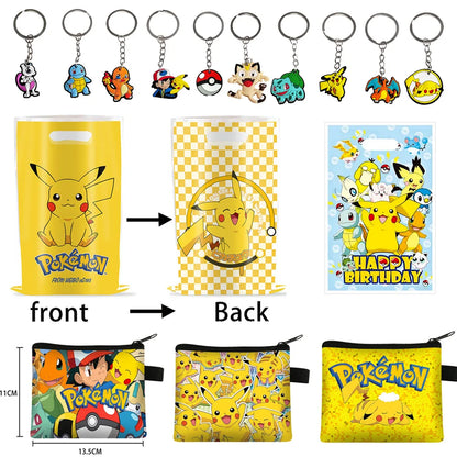 Pokémon Birthday Party Supplies Set – Paper Plates, Cups, Napkins, Tablecloth, Gift Bag Fillers & Guest Favors for Pikachu Party & Baby Shower