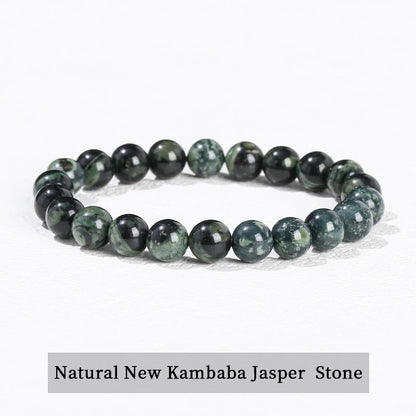 Natural Stone Beaded Bracelet – Obsidian, Fluorite, Quartz & Jasper Crystal Stretch Bracelet for Men & Women | Yoga Healing Jewelry