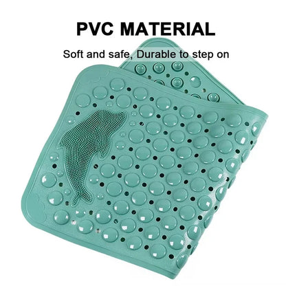 Dolphin PVC Bath Mat 35x70cm – Non-Slip Bathroom Shower Rug with Massage Texture for Bathtub & Floor