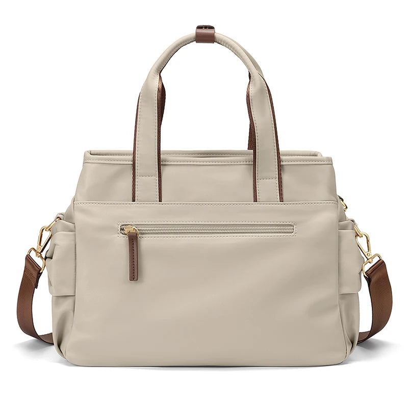 GOLF Women's Nylon Bucket Handbag Apricot Shoulder Crossbody Bag with Top Handle Large Capacity