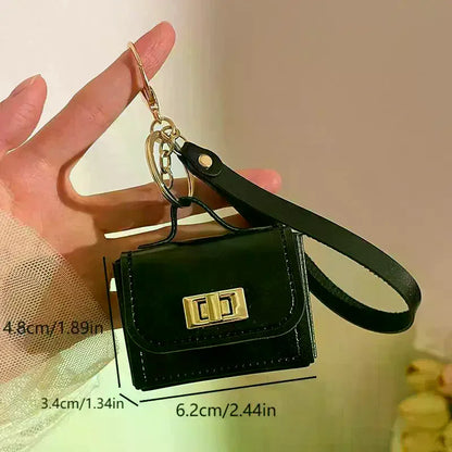 Mini PU Leather Coin Purse Keychain – Creative Change Money Bag Pendant for Keys, Earphones & Small Item Storage