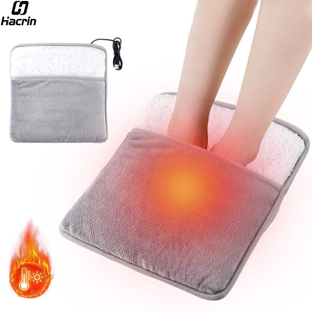 Calentador Eléctrico de Pies USB – Calienta Pies Suave de Peluche para el Hogar, la Oficina y el Dormitorio
