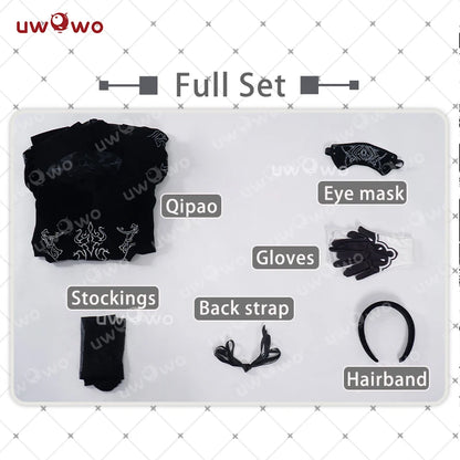 UWOWO 2B Cosplay Costume – Fanart Cheongsam Redesign Outfit (NieR: Automata Inspired, Halloween/Pre-Sale)