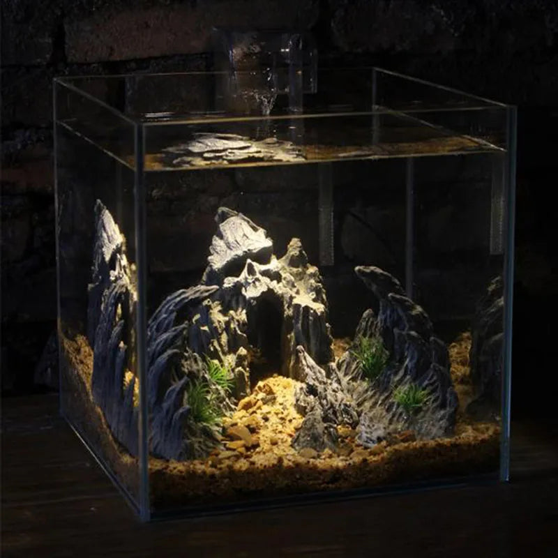 2PCS Resin Aquarium Canyon Decorations – Realistic Simulated Rock Ornaments for Fish Tanks, Underwater Aquascape & Aquarium Fish Decor