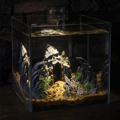 2PCS Resin Aquarium Canyon Decorations – Realistic Simulated Rock Ornaments for Fish Tanks, Underwater Aquascape & Aquarium Fish Decor