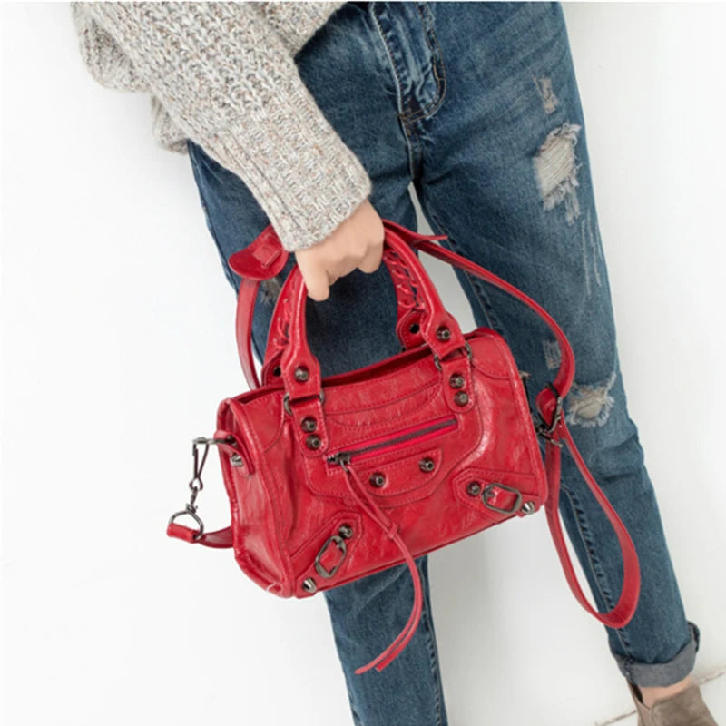 Bolso de Hombro de Motociclista Urbano para Mujer – Bolso de Mano Cruzado de Lujo de Diseñador, Bolso de Gran Capacidad de Moda Otoño Invierno 2025 para el Viaje Diario, Viajes y Estilo Casual