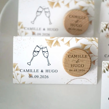 Custom Engraved Wooden Wine Stoppers with Stand & Thank You Cards – Wedding Guest Favors, Party Decor, 10–50PCS Bulk