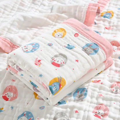 Manta de bebé de gasa 100% algodón de 6 capas – Suave, transpirable, arrullo para recién nacidos, envoltura para bebés y toalla de baño absorbente para bebés