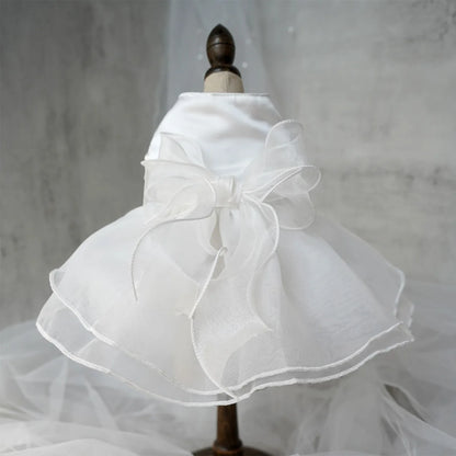 White Dog Wedding Dress – Elegant Bridesmaid & Princess Costume for Small Dogs, Puppy Party Outfit for Pomeranian & Chihuahua