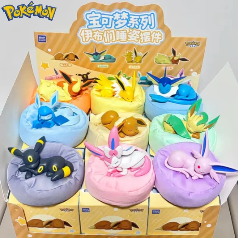 Pokémon Eevee Sleeping Pose Blind Box Figure – Cute Anime Collectible Lucky Charm Toy