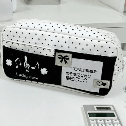 Trousse à crayons Chat à pois – Sac à stylos mignon grande capacité multi-couches, Organisateur de papeterie élégant pour l'école, le bureau et l'utilisation quotidienne