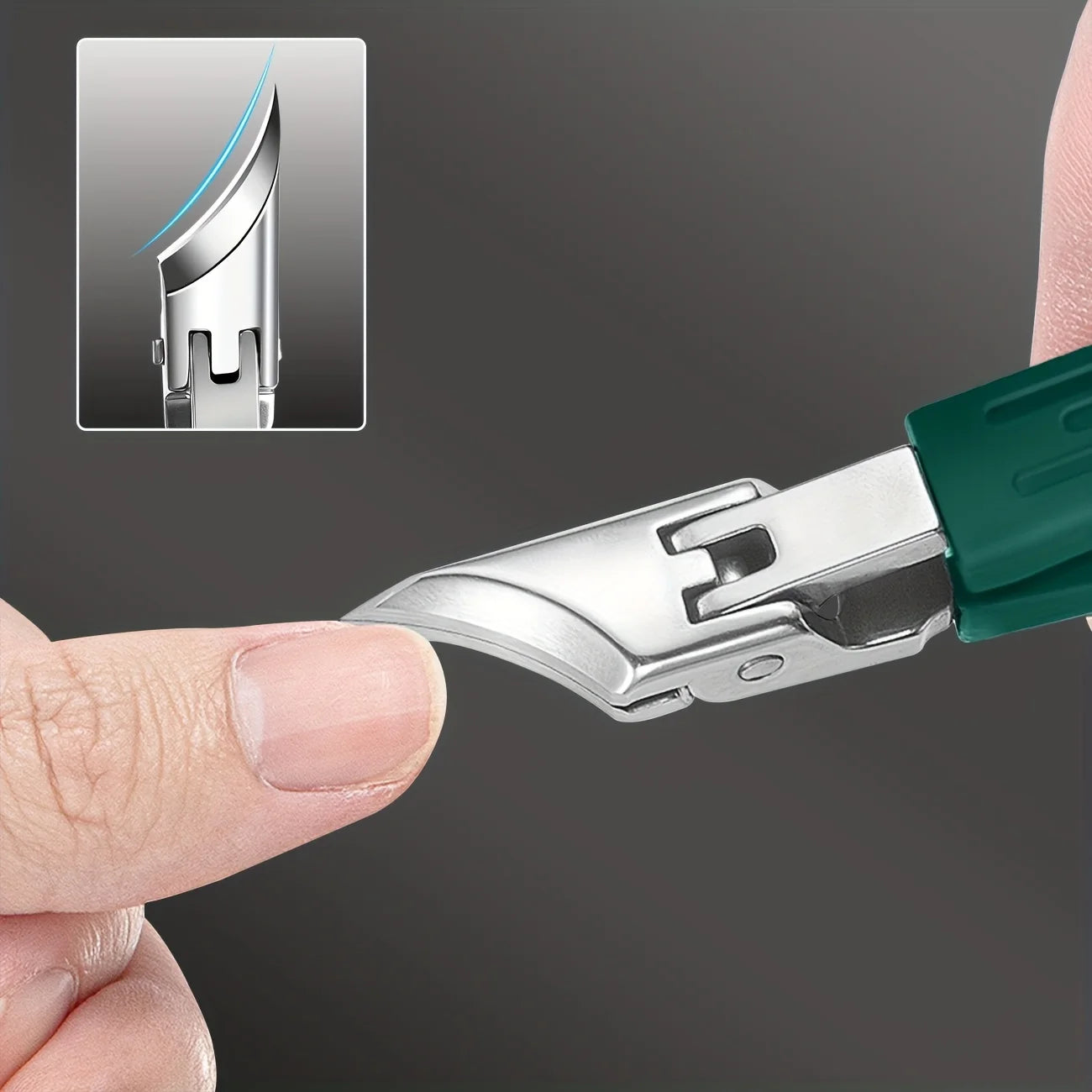 Coupe-ongles incarnés robuste en acier inoxydable – Lame ultra-tranchante inclinée à 25° avec poignée souple pour ongles épais