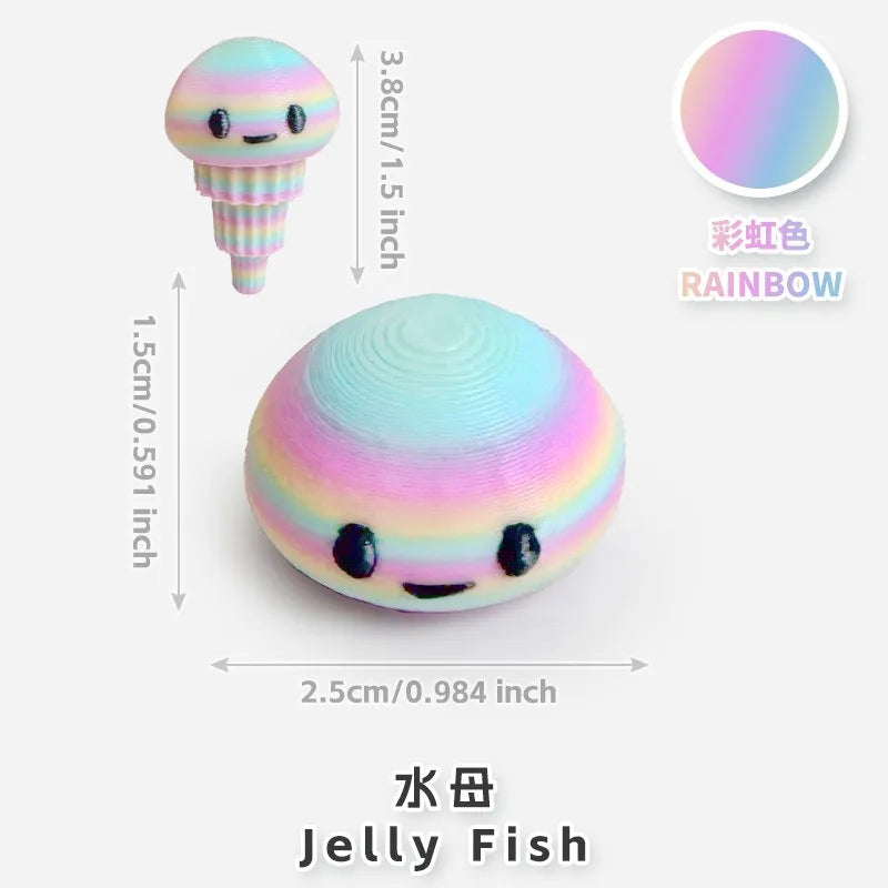 10/50 unidades de figuras de mini animales impresas en 3D – Modelos de simulación de dibujos animados móviles, juguetes coleccionables bonitos, decoración de escritorio y set de regalo de cumpleaños