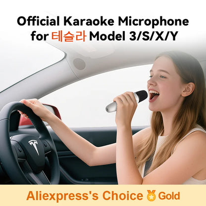 T1 Tesla Car Karaoke Microphone – Rechargeable Wireless Mic with USB-A & USB-C Receiver, Plug-and-Play No Pairing Required