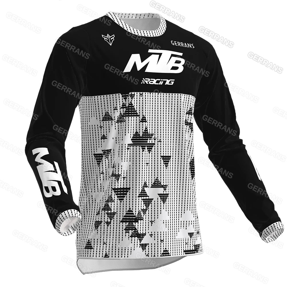 Men's Motocross Long Sleeve Jersey – Quick-Dry MTB Downhill Cycling Shirt for Enduro, Off-Road & Racing