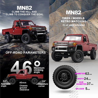 ZWN MN82 Camion Tout-Terrain RC 4x4 LC79 à l'Échelle 1:12 avec Lumières LED, Modèle de Simulation Complet pour Enfants et Adultes
