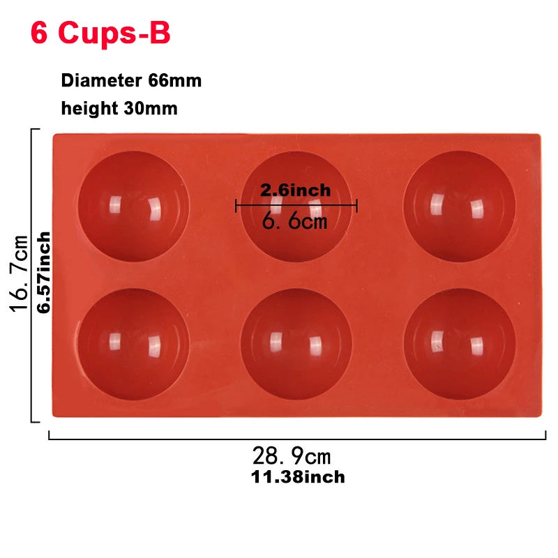 Semi-Sphere Silicone Chocolate Mold – Half-Ball Dome Cake Baking Tray for Chocolate, Pudding, Candy & Jelly, Reusable DIY Kitchen Baking Tool