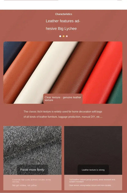 0.9mm Self Adhesive Soft PVC Artificial Leather Repair Patch for Sofas, Chairs, Furniture & DIY Crafts
