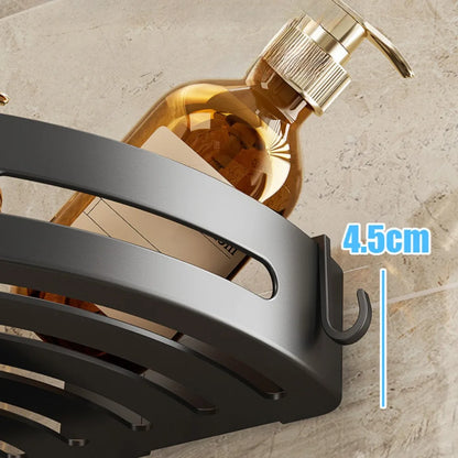 Plastic Bathroom Storage Rack – Adhesive Shower Caddy Shelf, No Drill Shampoo Holder Organizer, Corner Storage Shelf for Bathroom, Towel & Bath Accessories Rack 1/2/3pcs
